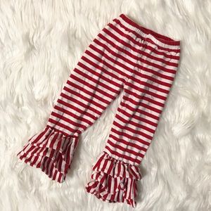 Toddler Girl Christmas Stripe Ruffle Pants